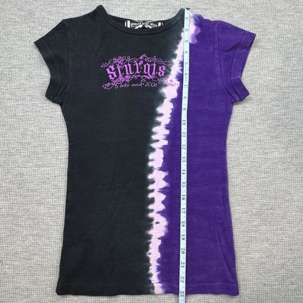 Sturgis Bike Week 2006 Tie-Dye T-Shirt Womens Sz Small Purple Black Short Sleeve - Picture 12 of 14